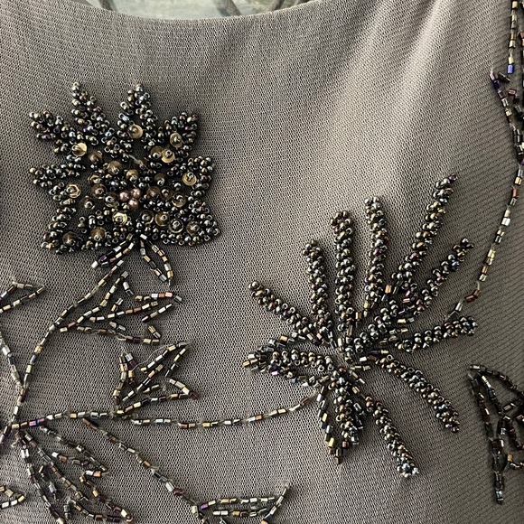 SUE WONG Vintage Nocturne Beaded Gown and scarf wrap - Picture 6 of 17